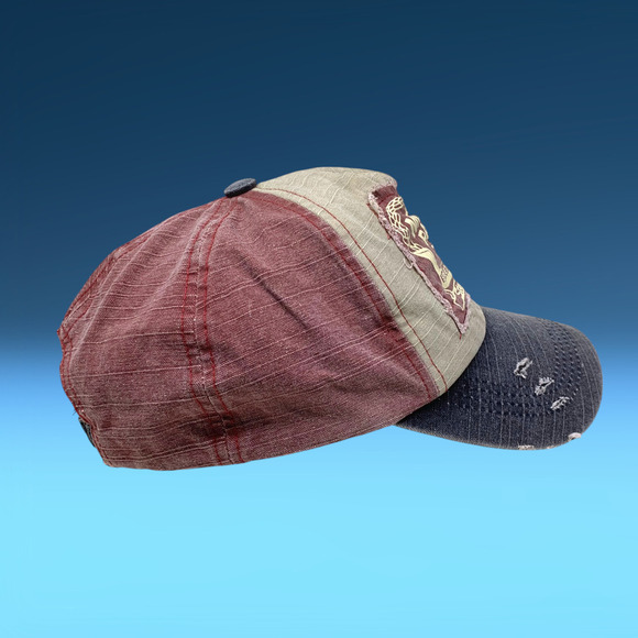 Motors Racing Team Distressed Baseball Cap Ripstop Canvas Strapback Dad Hat - Picture 3 of 5